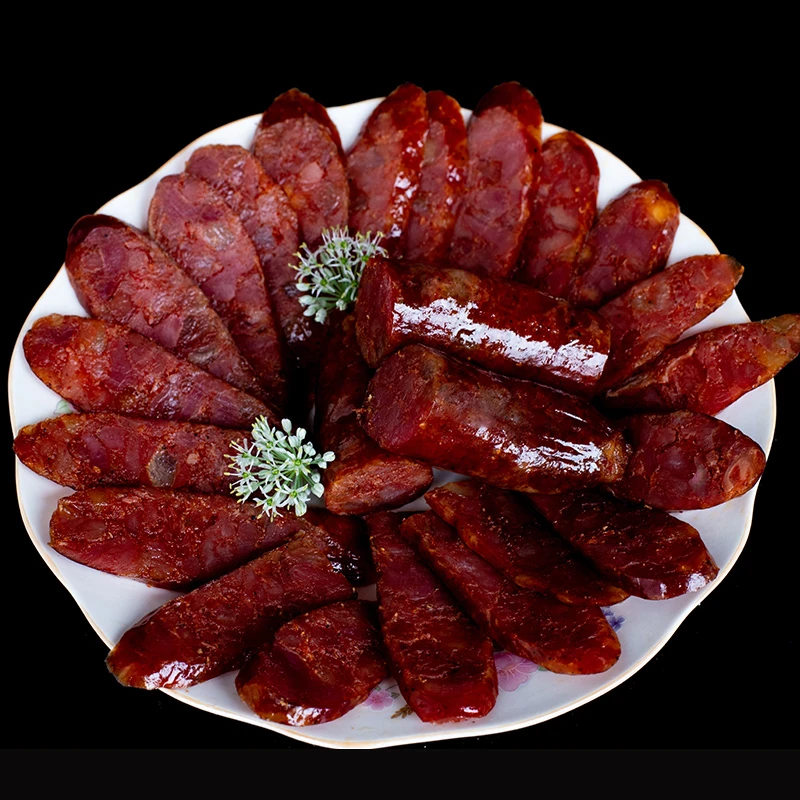 恩施腊肉柏树烟熏手工麻辣香肠1000g散装广味香肠腊肠微辣香肠