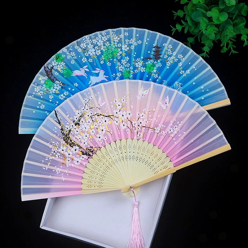 扇子折扇古风国风女式汉服旗袍舞蹈儿童学生夏日随身折叠小巧扇