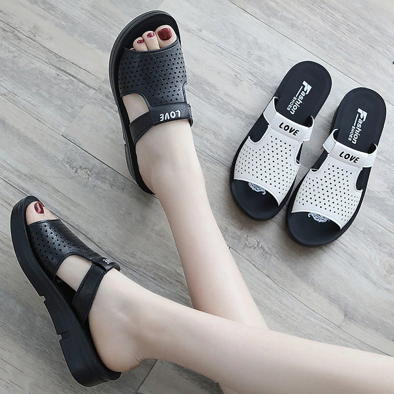 中老年拖鞋夏季外穿软底防滑时尚中年女士不累脚2025新款妈妈凉拖