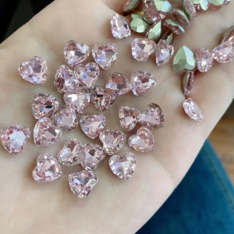CY(20颗)美甲饰品 网红美甲新款正桃心美甲钻饰品8*8mm
