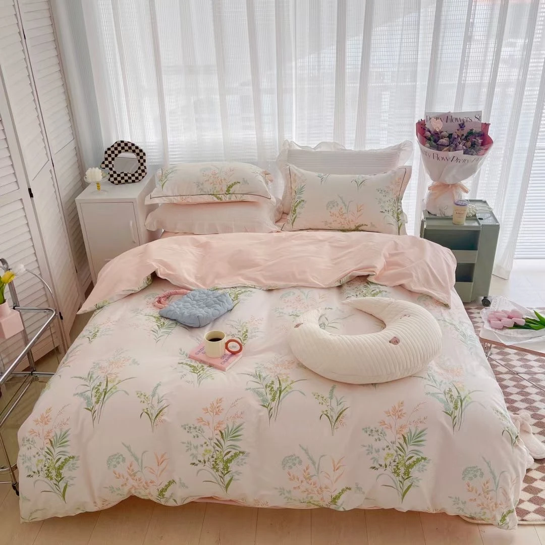 全棉小清新四季款四件套柔软亲肤透气高支高密