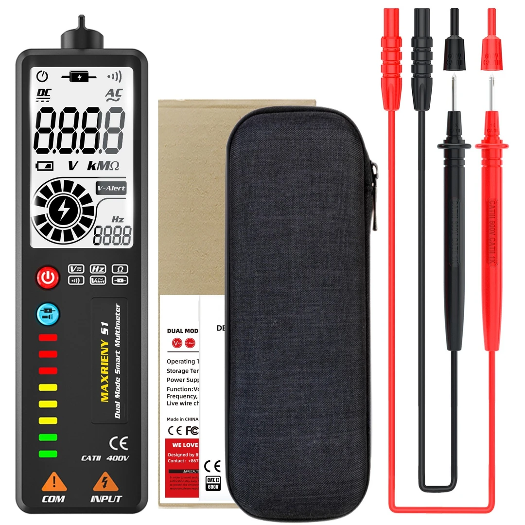 三模式万用电笔数字彩屏高精度智能防烧电工汽修万能表电压电阻
