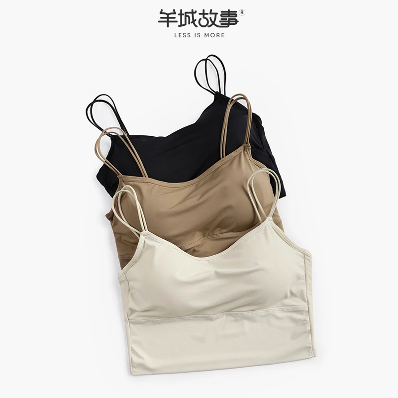 羊城故事-带胸垫冰丝美背春夏无痕背心防走光打底吊带2295
