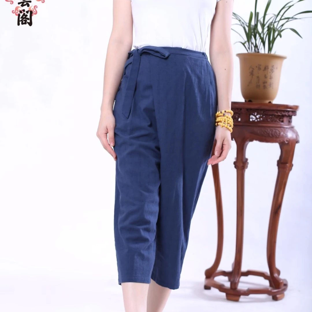 圣云布衣 女款绑带七分裤(原价338.00)特价产品不退换请慎拍
