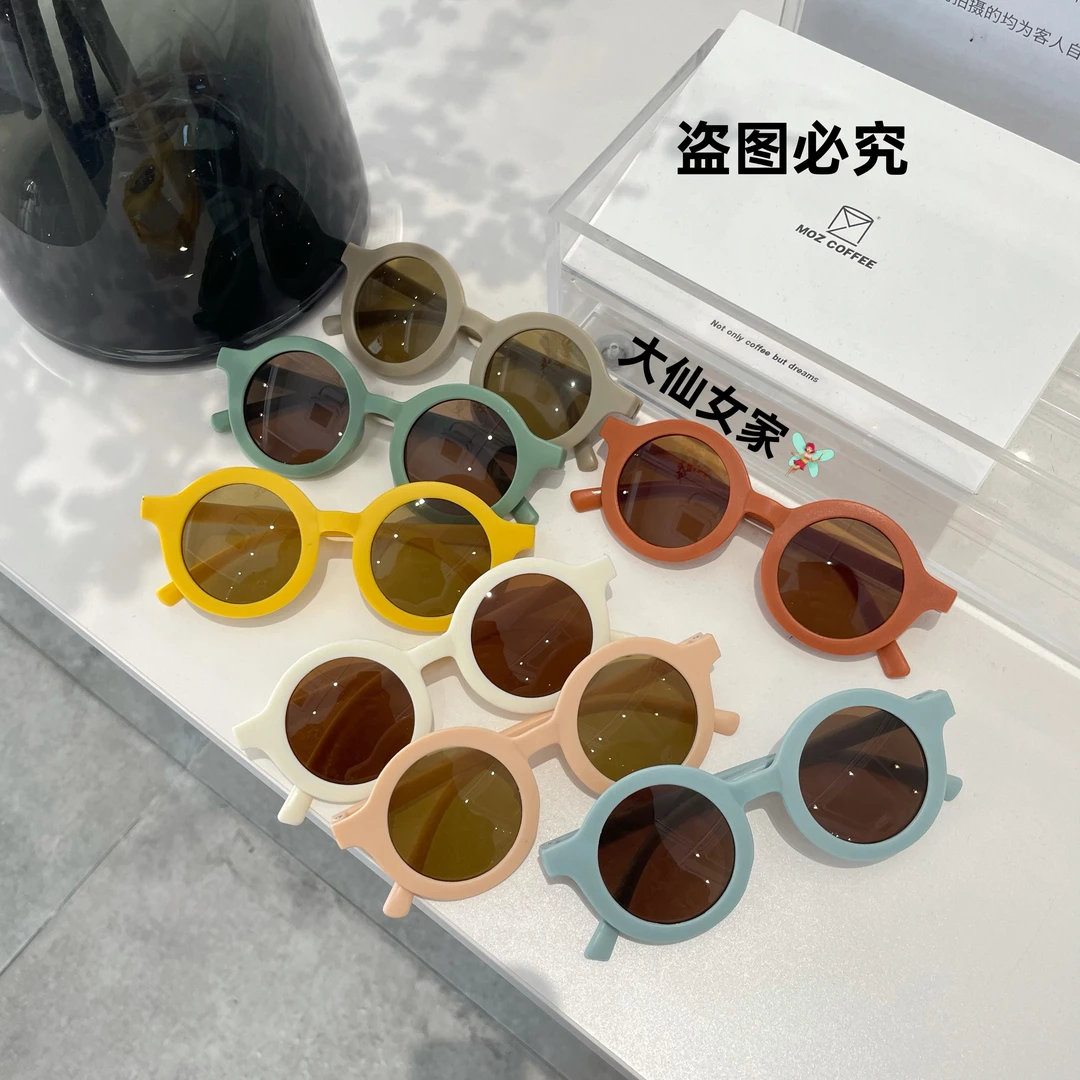 宝宝ins百搭夏季可爱个性防紫外线椭圆形沙滩遮阳太阳眼镜