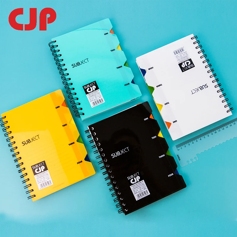 CJP笔记本双线圈本索引本简约大学生笔记本加厚黑色学习质量防水
