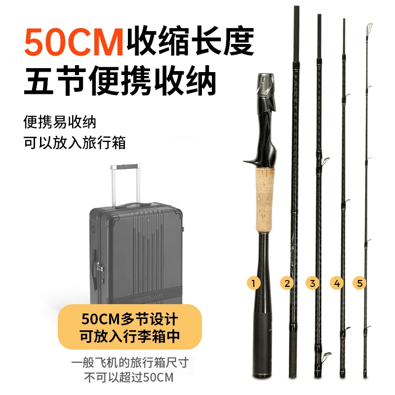 Jiyu/吉渔龙骨五节便携枪柄直柄富士导环路亚竿