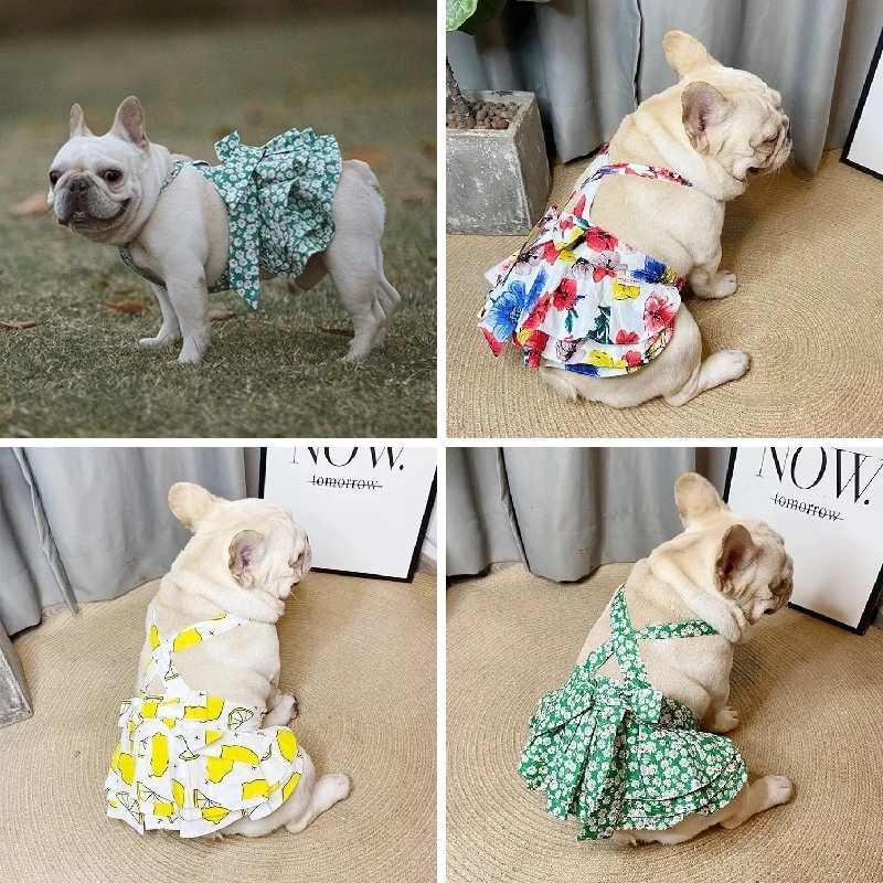 宠物狗狗法斗巴哥斗牛犬泰迪比熊衣服可爱公主裙子网红连衣裙薄款