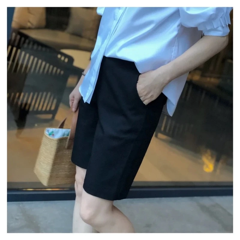 我是摩羯 流行优质骑行裤女外穿五分裤显瘦直筒港味百搭短裤春
