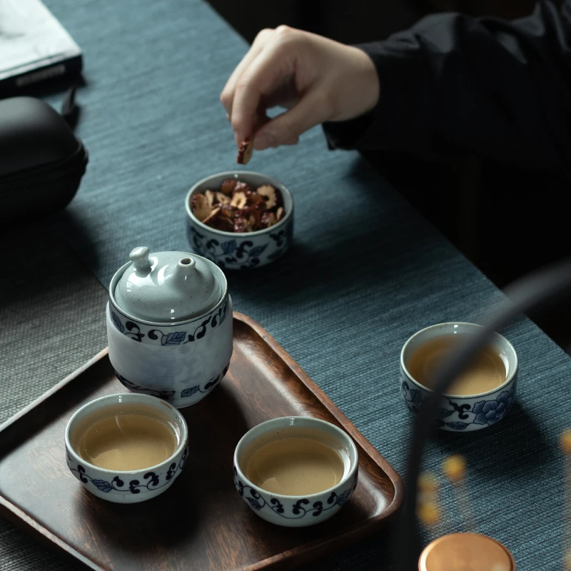 仁坤旅行茶具户外旅游泡茶具同心杯便携式套装快客杯