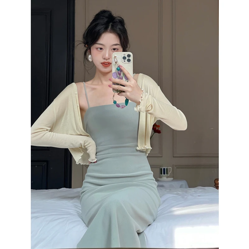 温柔百搭防晒针织开衫女夏季新款吊带外搭披肩修身显瘦薄款短外套