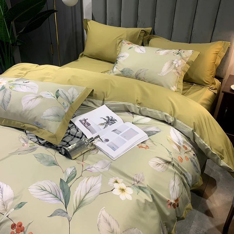 美式高端100s支长绒棉四件套全棉纯棉床单被套双人1.8m床上用品