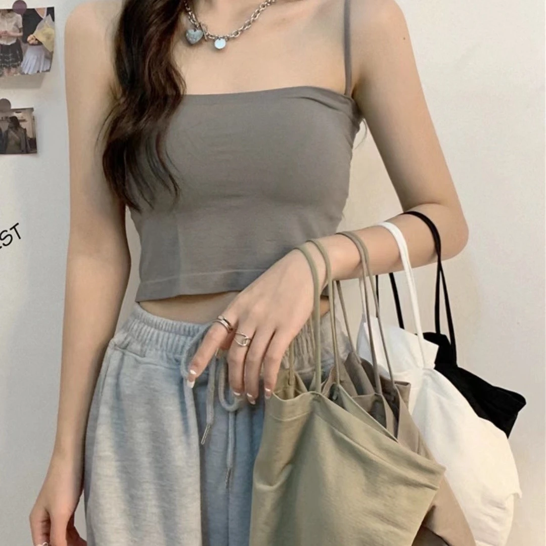 百搭纯色一体式打底抹胸1010#