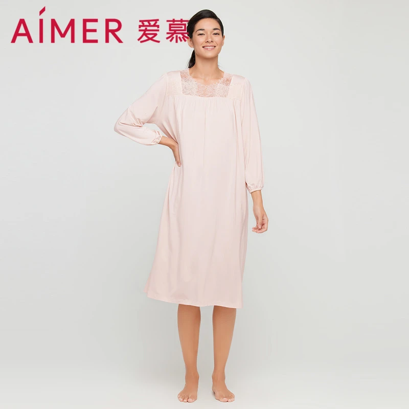 爱慕风信子方领长睡裙AM447671