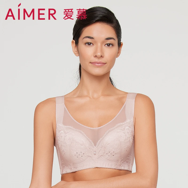爱慕 内衣女大胸显小花苑大罩杯洞洞杯文胸AM127111