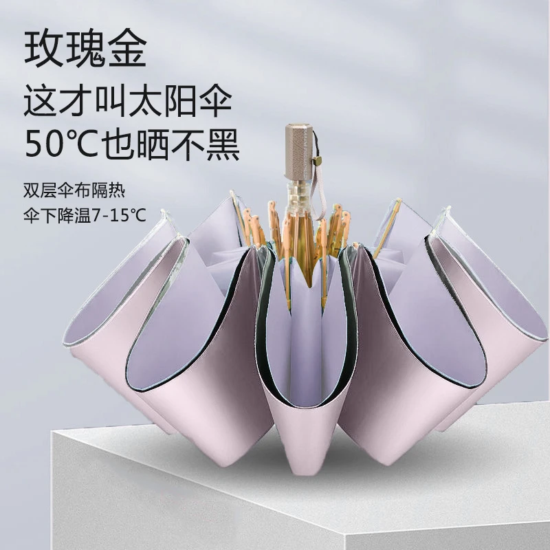 【双层遮阳伞】超强防晒防紫外线女太阳伞全自动晴雨伞两用upf50+