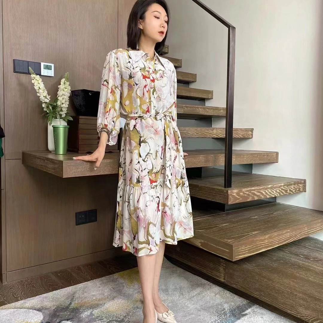气质显瘦真丝连衣裙