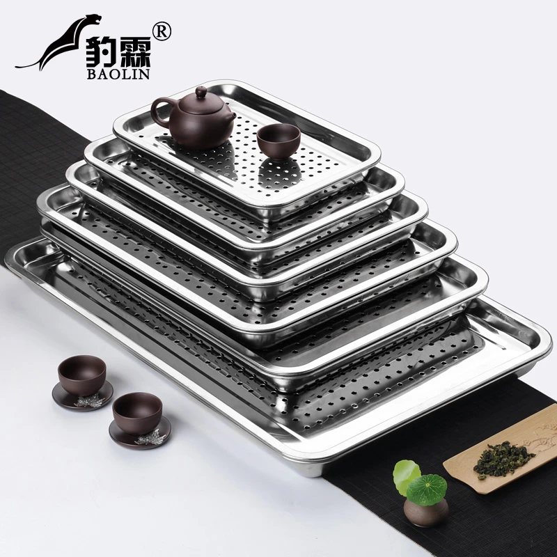 不锈钢茶盘茶海茶托盘茶台功夫茶具家用小型套装带储排水组合简易
