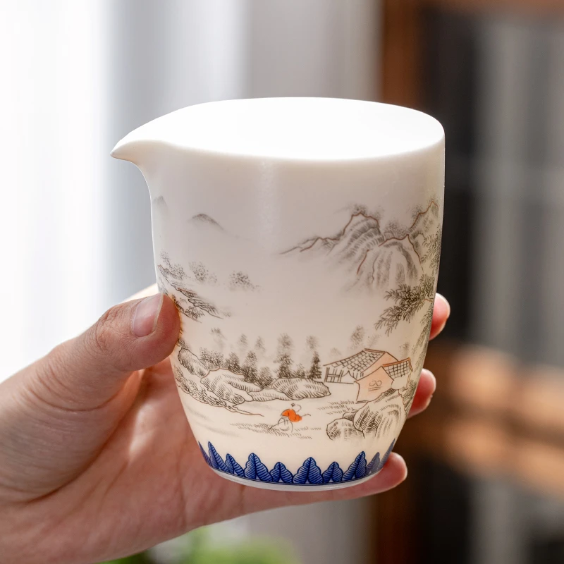 白瓷大号公道杯分茶器公杯中式家用高档简约创意茶道陶瓷茶具白瓷