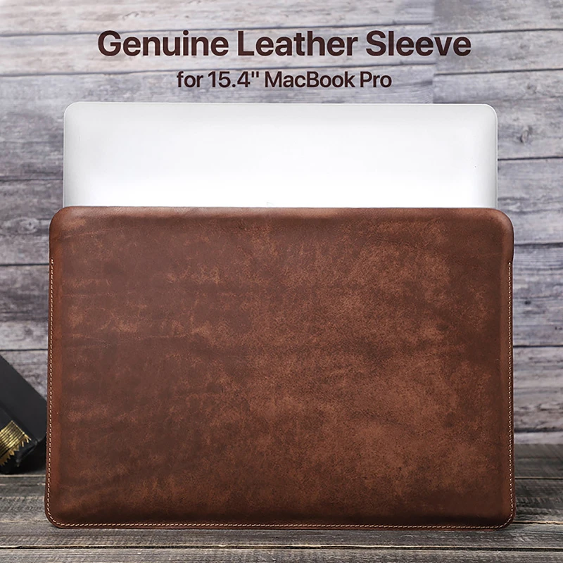 适用苹果Macbook Pro15.4英寸内胆套复古疯马皮笔记本电脑包Air型