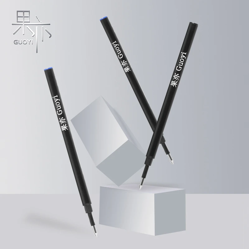 Guoyi/果亦替芯0.50.7中性黑色直插式签字笔蓝黑色医护处方可用