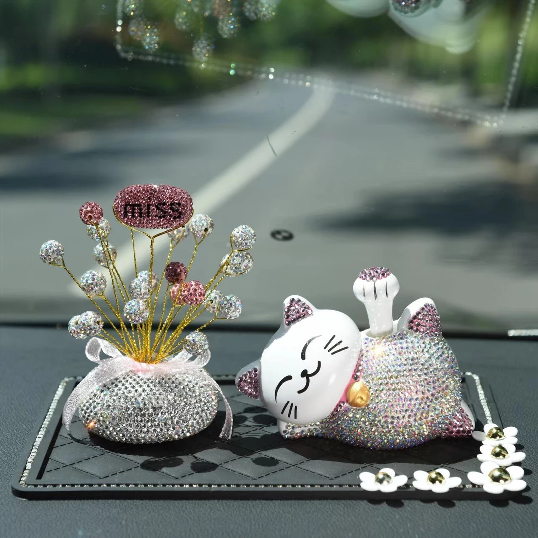 【招财猫】2025年汽车中控台好寓意摆件轿车必备装饰品情侣摆件