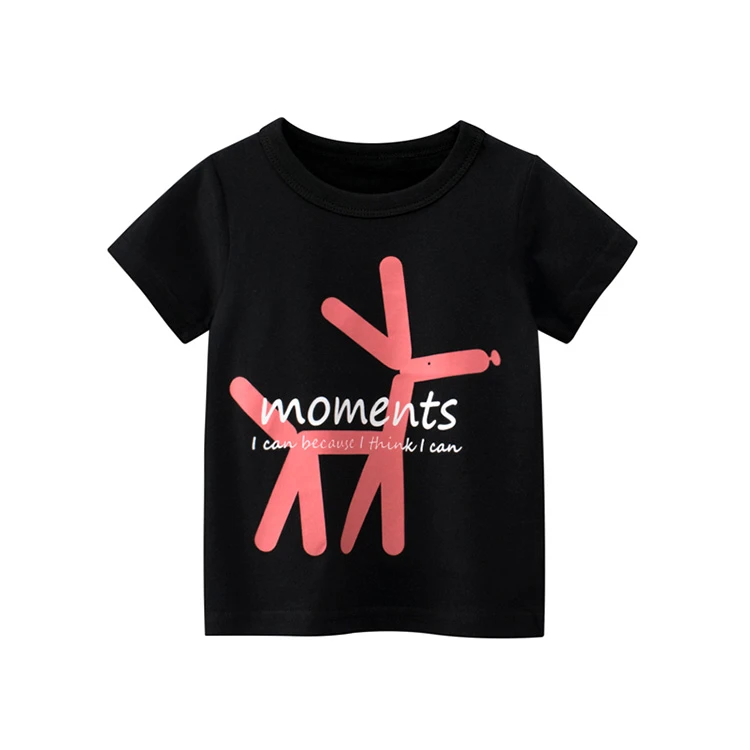 女童休闲t恤夏装卡通印花上衣儿童短袖中小童夏季体恤半袖童装