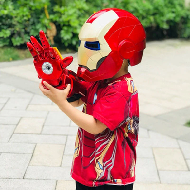 钢铁侠儿童电动连发儿童节射击玩具可变形盾牌男孩玩具套装