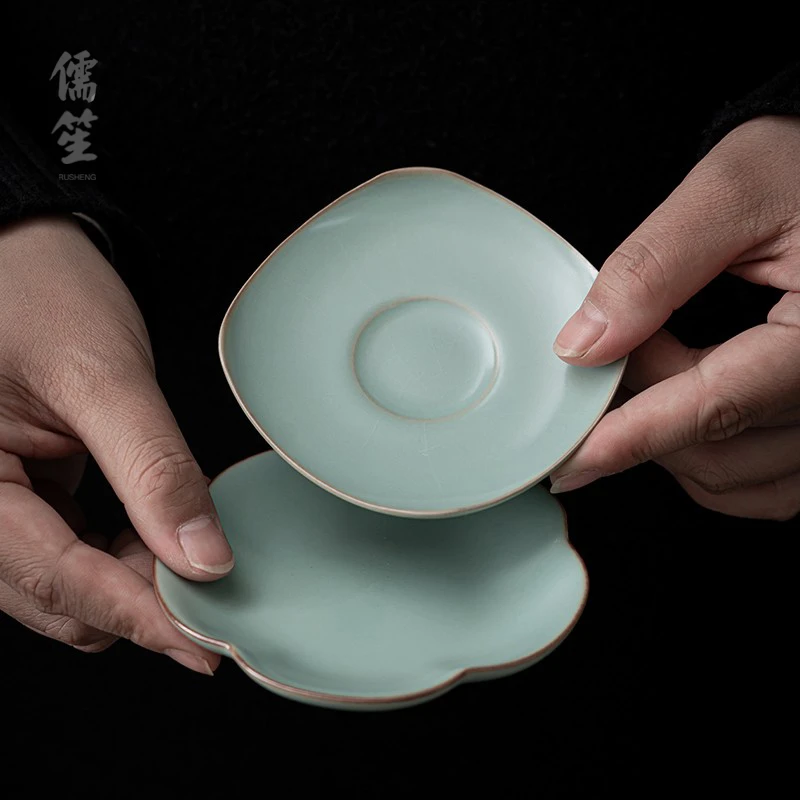 儒笙防烫壶垫功夫茶具隔热茶杯垫汝窑天青茶托瓷开片复古茶道配件