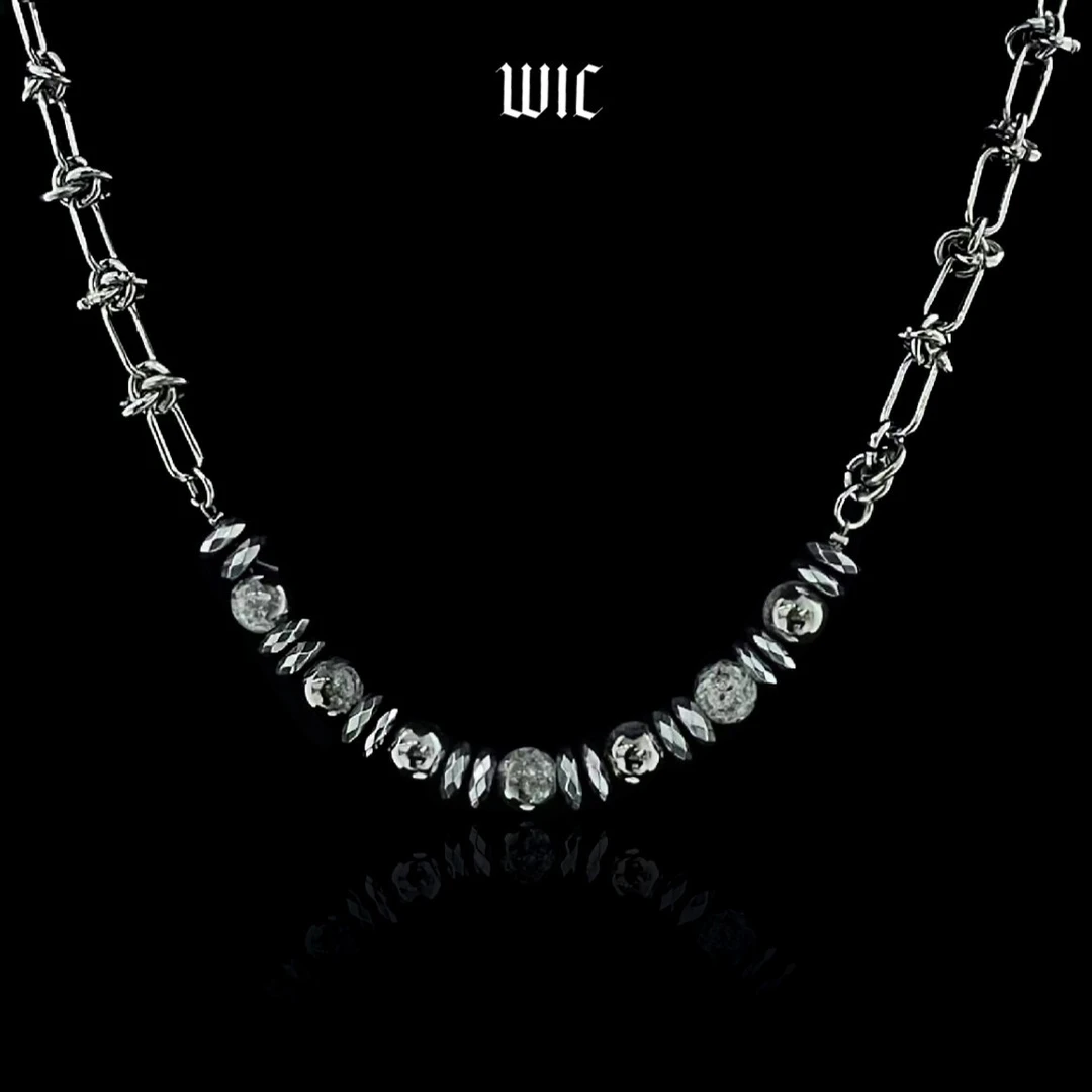 WIC 钛钢玻璃项链 22SS小众设计感解构主义荆棘项链男女[XL033]
