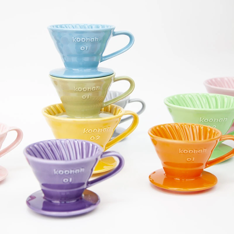 KOONAN/卡纳手冲咖啡滤杯手工陶瓷滴漏式V60滤杯陶瓷咖啡滤杯滴滤