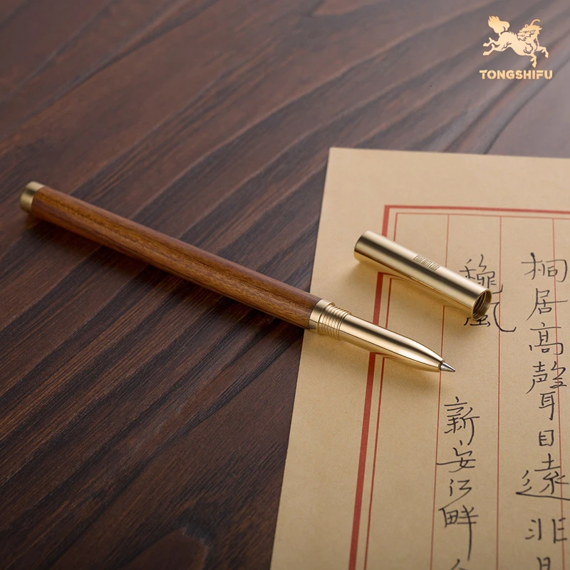 铜师傅 《签字笔》铜工艺品 红木铜笔 创意小礼物 手工精美礼品精致