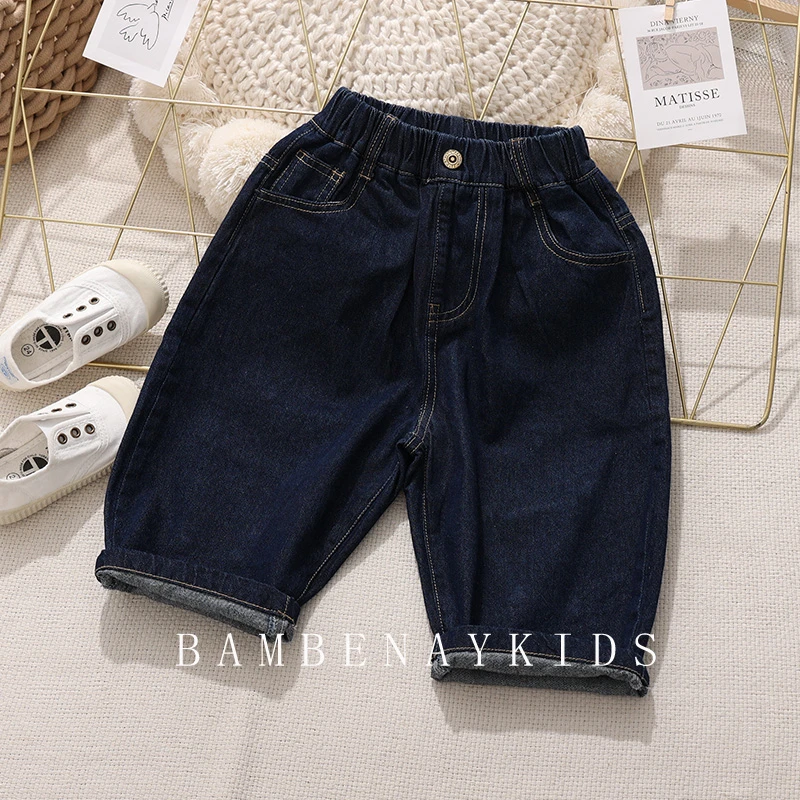 【现货】男童短裤夏季新款休闲洋气中大童软牛仔短裤韩版宽松7803