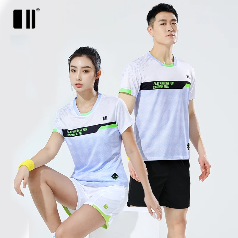 C212239单双号春夏羽毛球服男女款短袖女运动服速干吸汗透气上衣