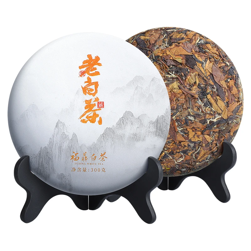 福鼎白茶2022年新茶福鼎老白茶寿眉茶饼300克一饼