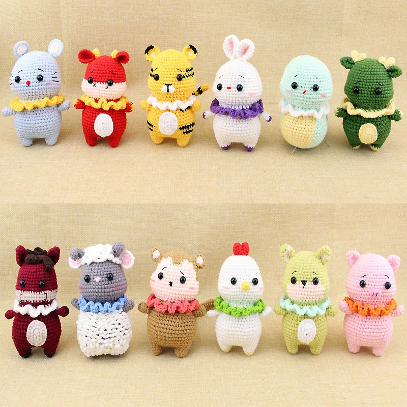 毛线diy手编钩织十二生肖材料包小摆件挂件玩偶钥匙扣礼物成品虎