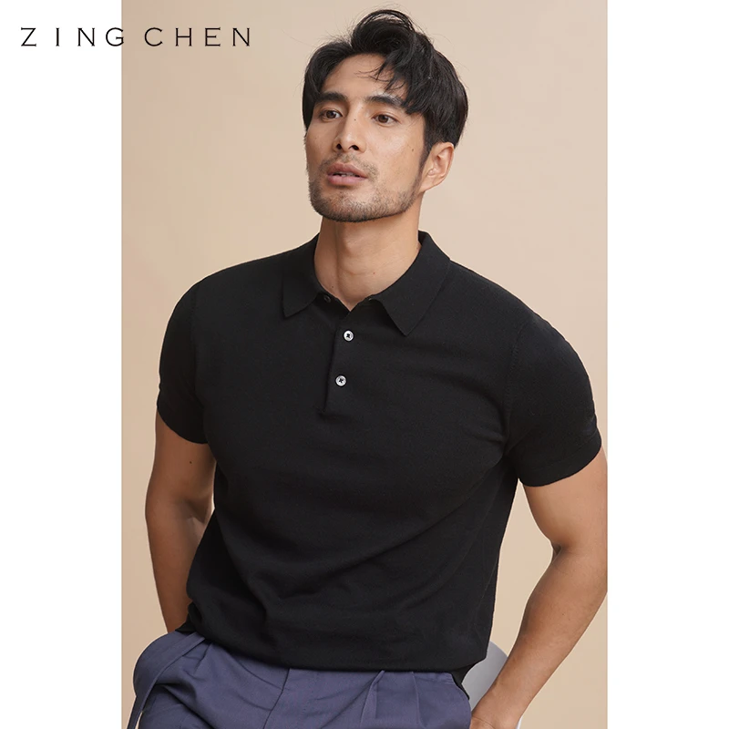 【可机洗棉山羊绒】ZINGCHEN口碑款 夏季简约男士针织翻领Polo衫