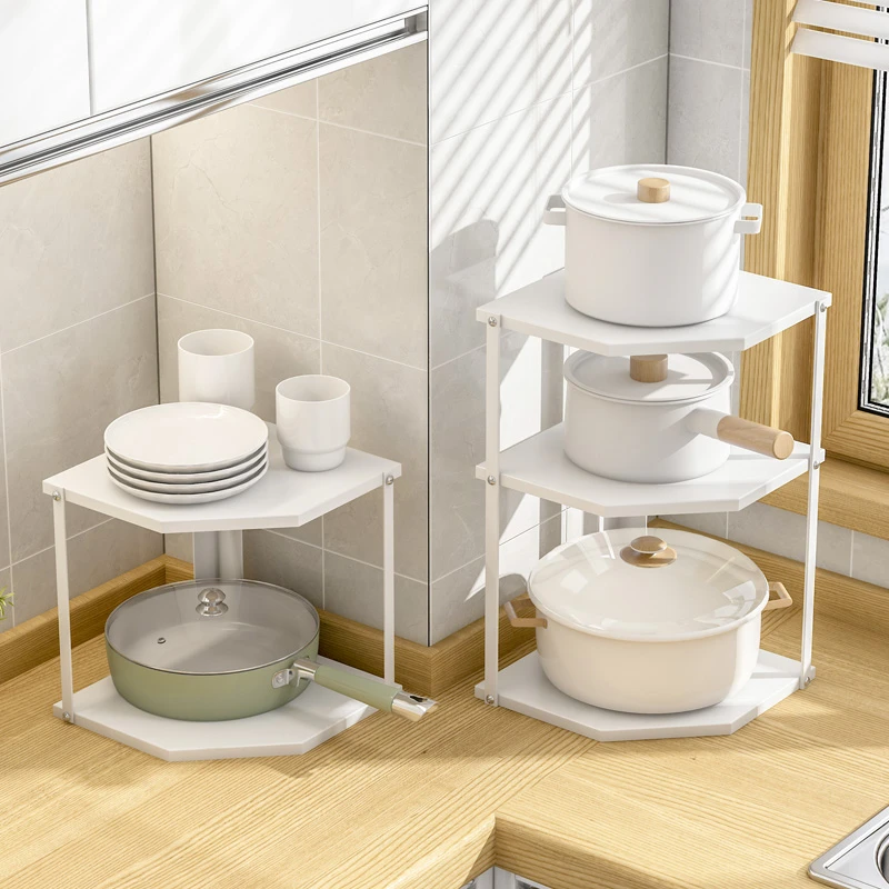 转角置物架厨房多层调料架多功能储物家用下水槽柜子锅具收纳架子