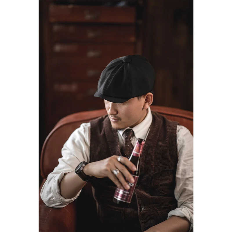 日系复古八角帽浴血黑帮同款报童帽夏棉麻透气帽