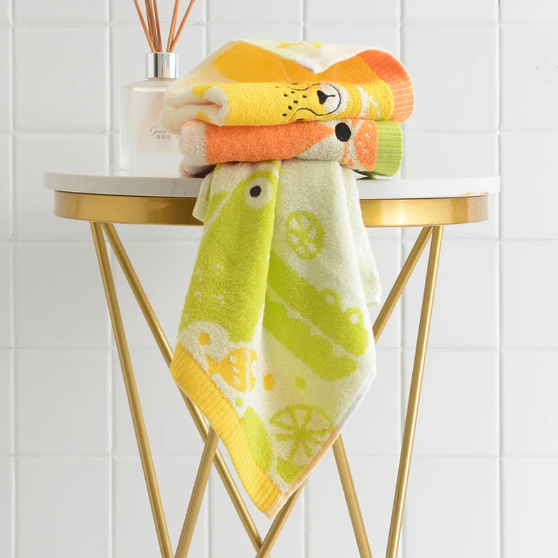 洁丽雅新疆棉可爱卡通儿童毛巾家用宝宝婴儿全棉洗脸擦手加大款