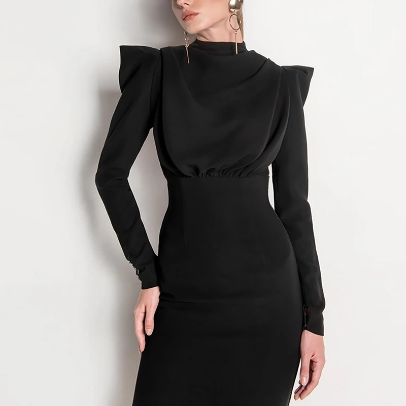 茬客法式赫本风泡泡袖连衣裙名媛宴会气质晚礼服MM480749