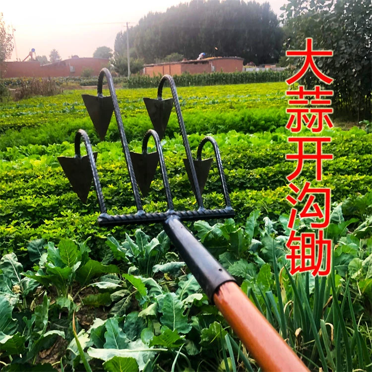 佰宥农用种花开沟锄镐三齿五齿耙锄种蒜香菜锄头播种全钢开荒松土