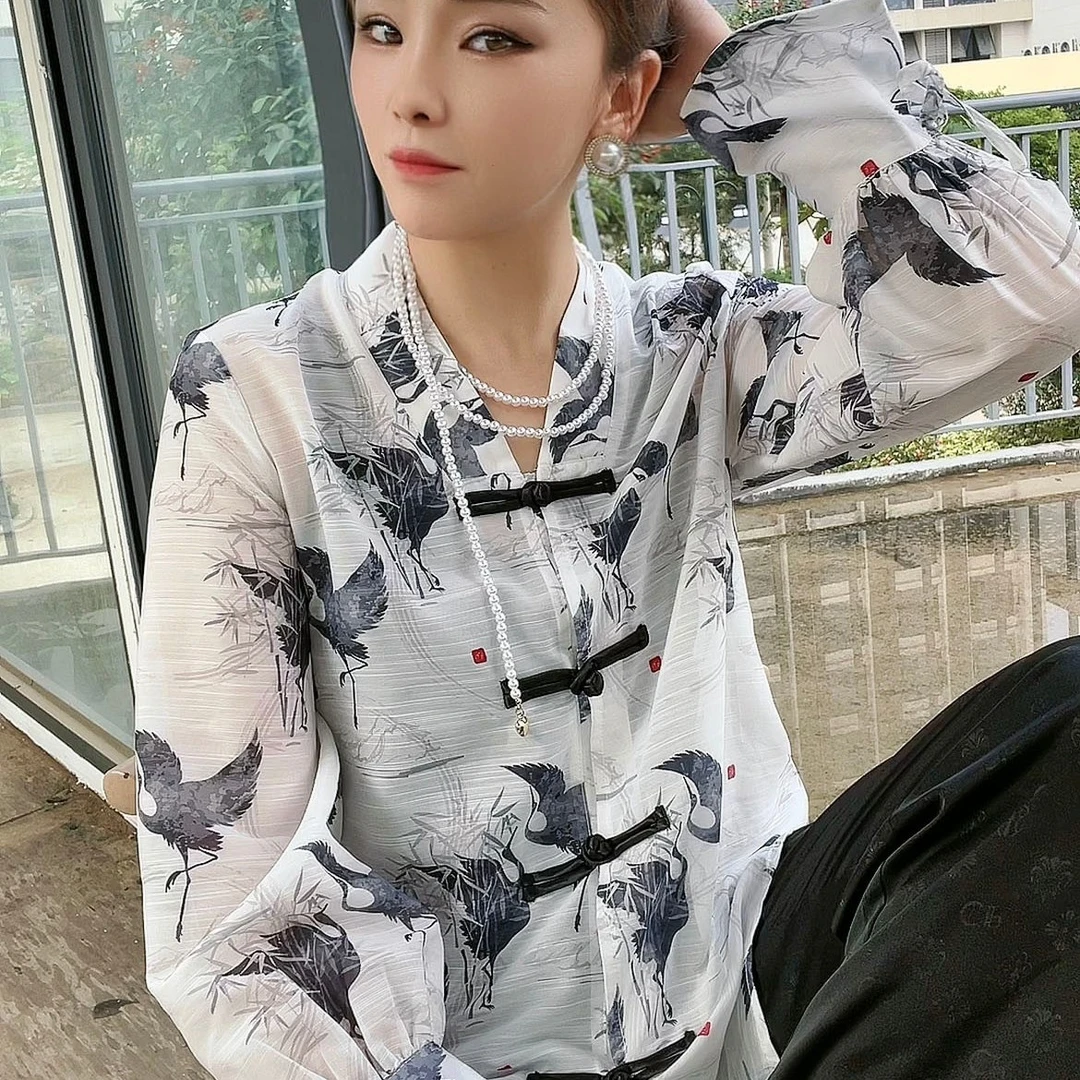 DXJ定制女装---新中国风国潮定制改良小衬衣百搭水墨