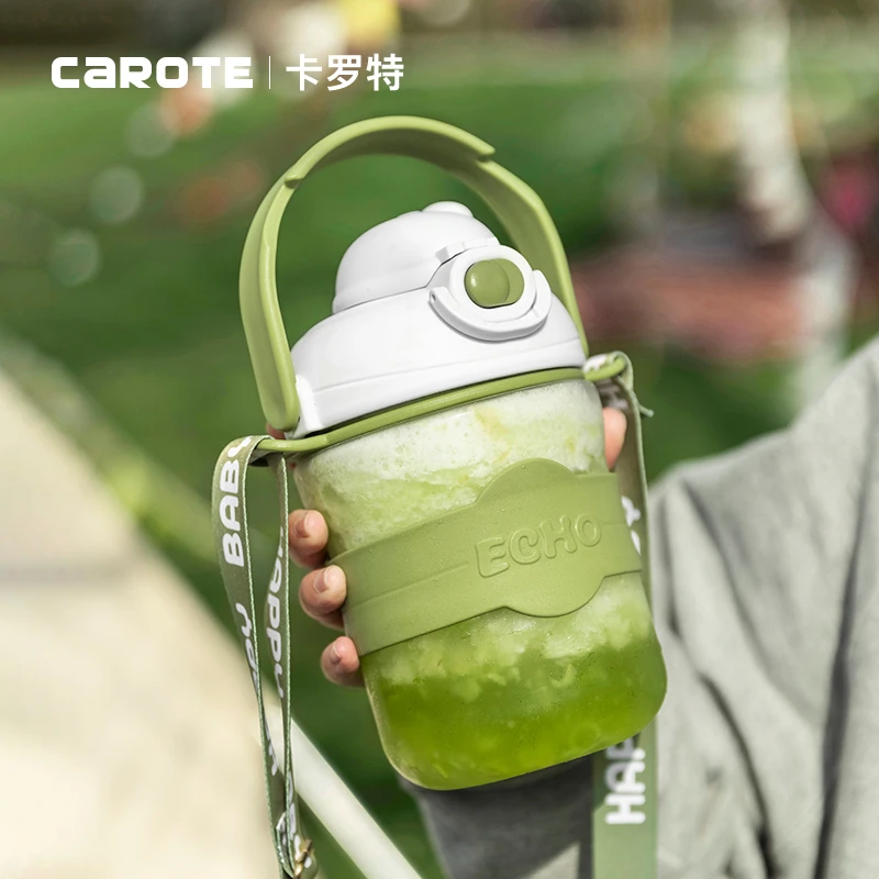 CAROTE/卡罗特大容量高颜值学生运动水壶耐高温吸管太空杯大肚杯