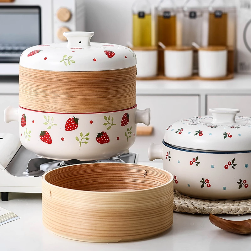 砂锅炖锅家用燃气煤气灶专用耐高温陶瓷汤锅煲汤蒸笼锅沙锅大容量