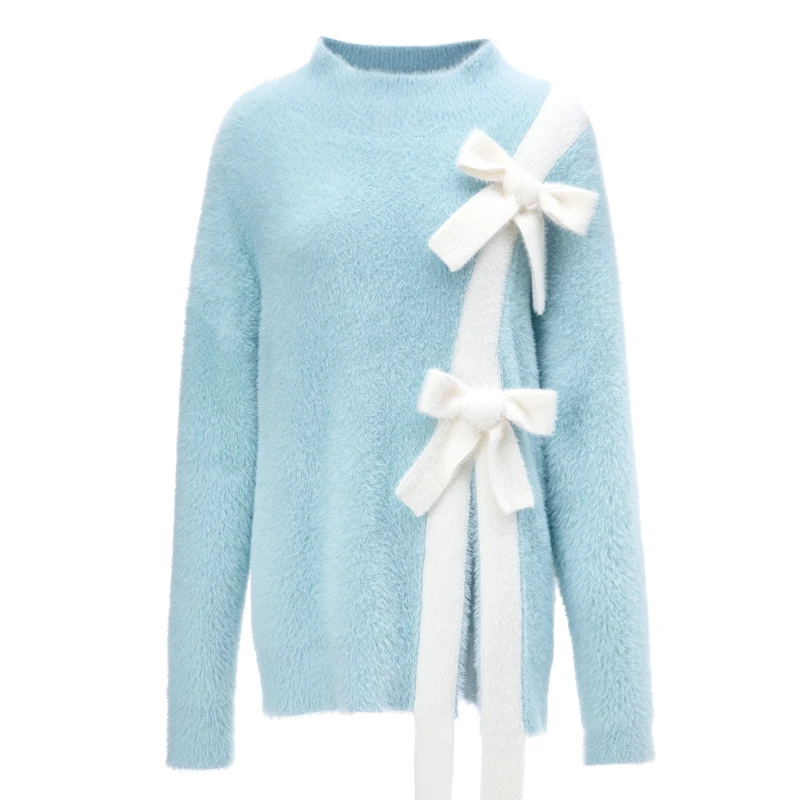 Misi,Camii秋冬新款爆款女时尚洋气开衩毛针织衫上衣气质开衫百搭