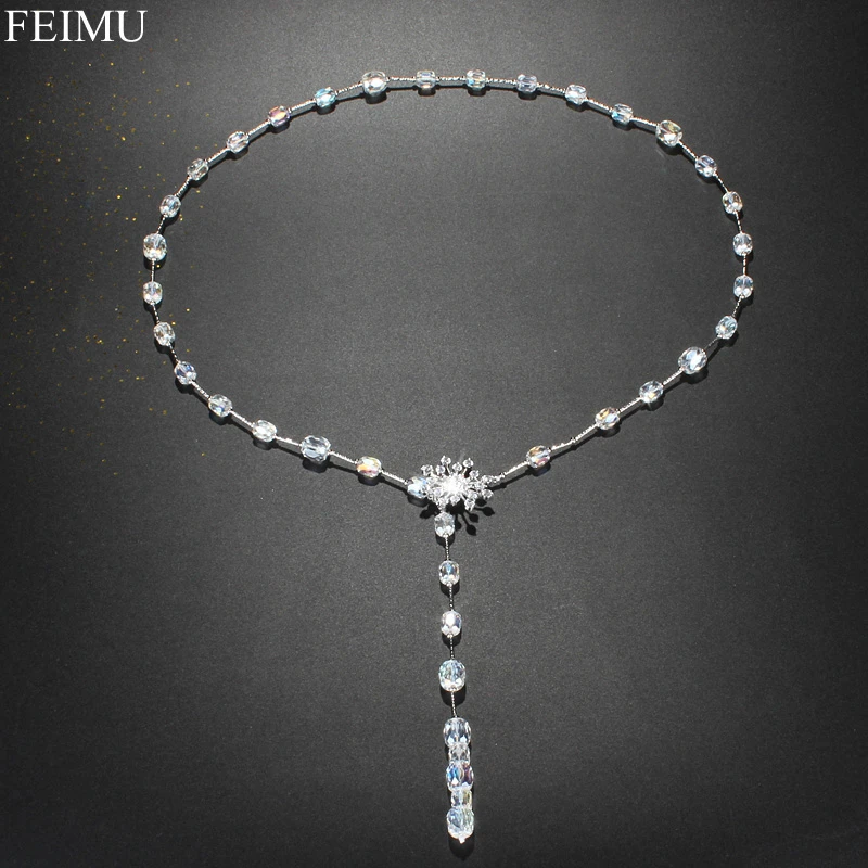 奥地利水晶腰链腰带女装饰配连衣裙子水钻高级感链条配饰毛衣链子