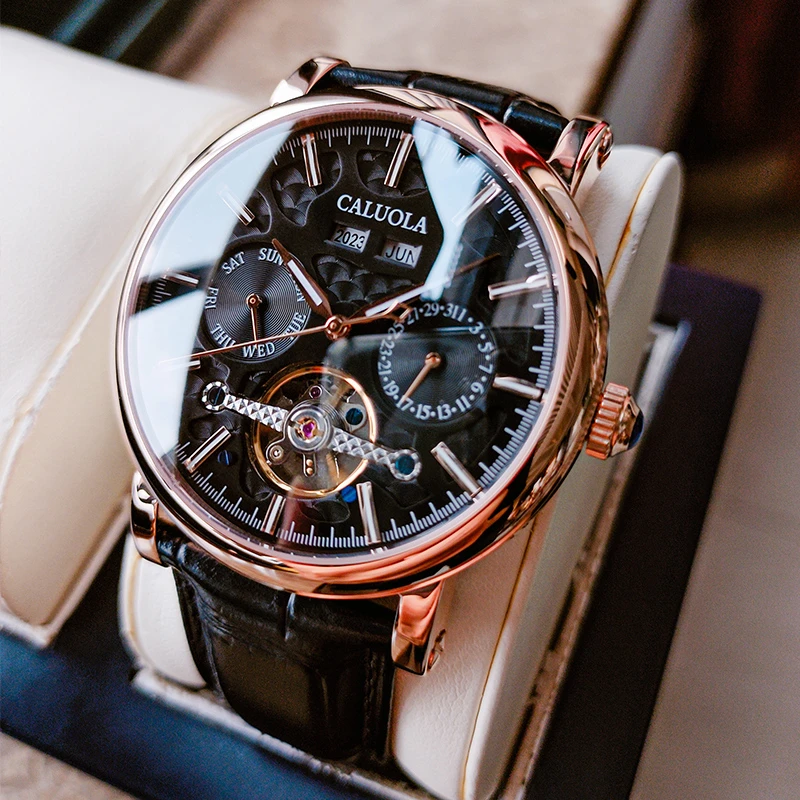 卡罗莱手表全自动机械表防水夜光表硬核机械男士手表潮流男表