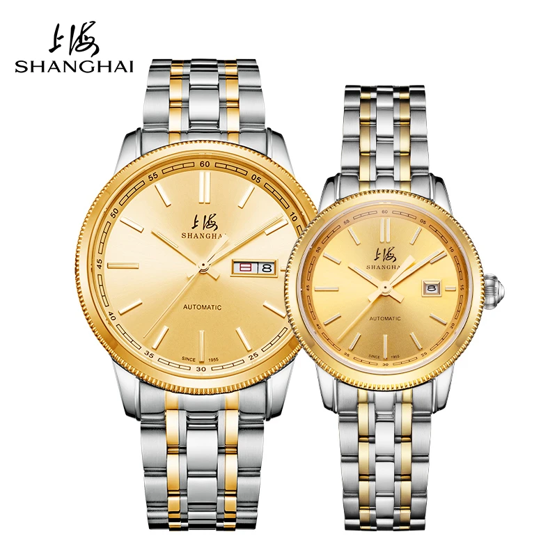 【厂家直售】上海牌国民系列轻奢自动机械夜光防水情侣手表3019