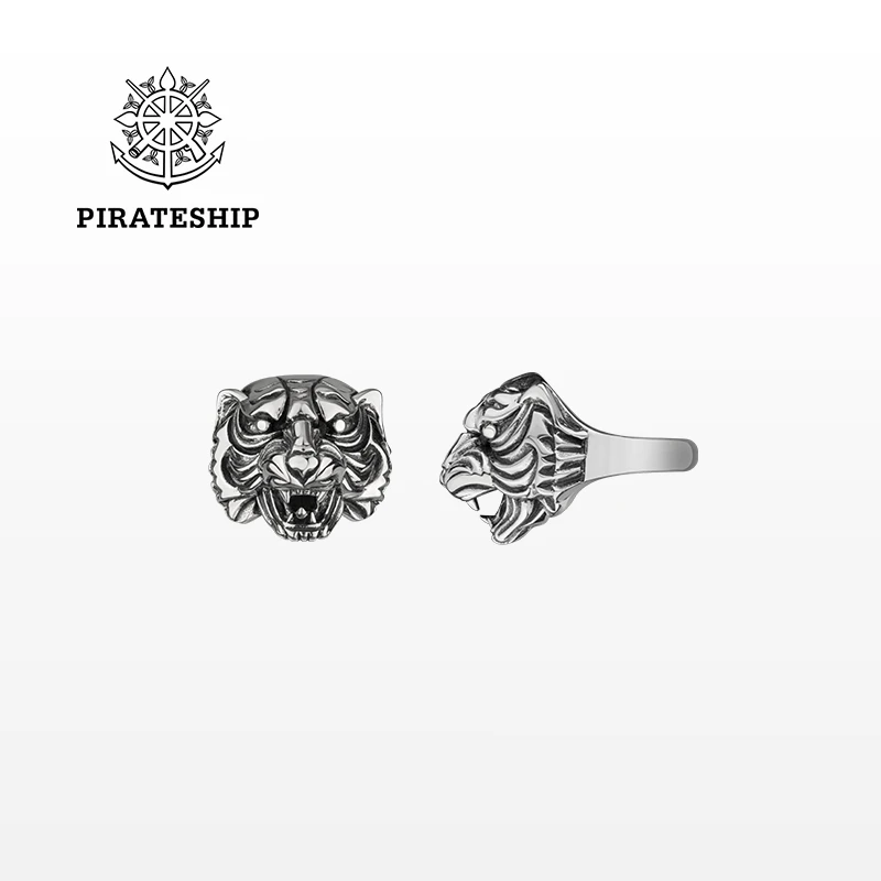 PIRATESHIP/海盗船 925银素款戒指 虎本命年男士时尚个性轻奢